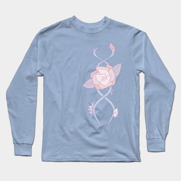 Pastel Rose Vine Long Sleeve T-Shirt by miniyuna
